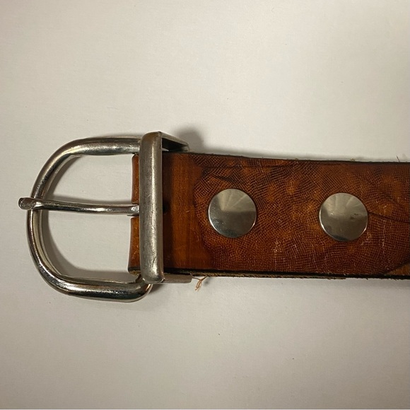 Vintage Firefighter/First Responder Genuine Leather Tooled belt. See video.